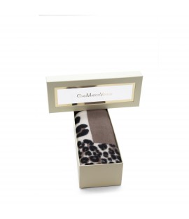 GMV animal print fringed scarf