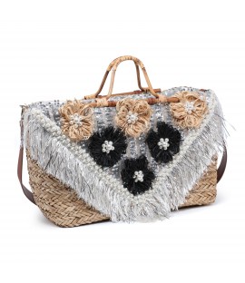 Sac en paille à franges...