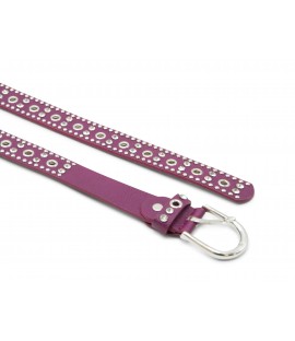 Cintura in pelle con borchie 