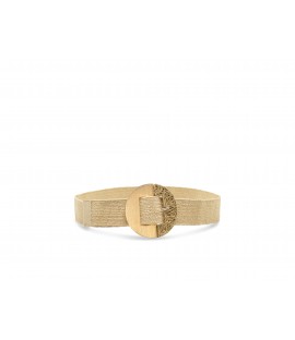 Elastic raffia belt