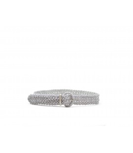 Stretch woven leatherette belt