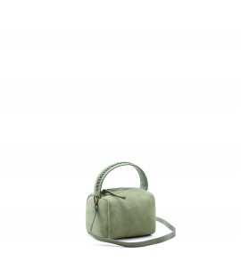 Bolso de ante con asa tejida