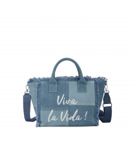 Shoulder bag with denim...