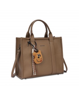 FAUX LEATHER HANDBAG WITH...