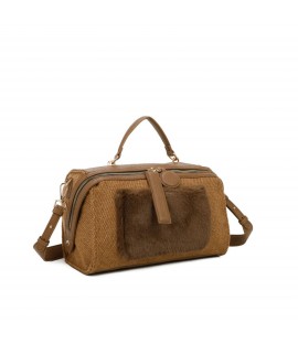 Bolso Satchel De Tela Con...