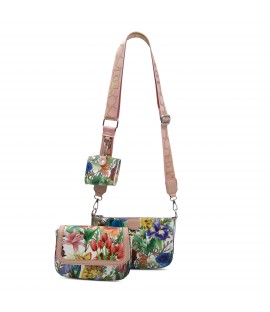 Shoulder bag with floral print